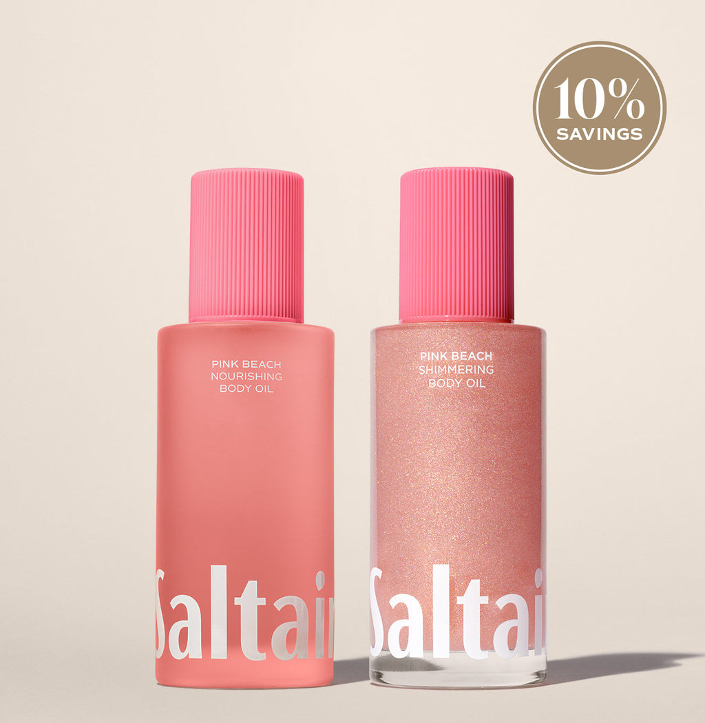 Pink Beach Shimmer + Glow Body Oil Duo
